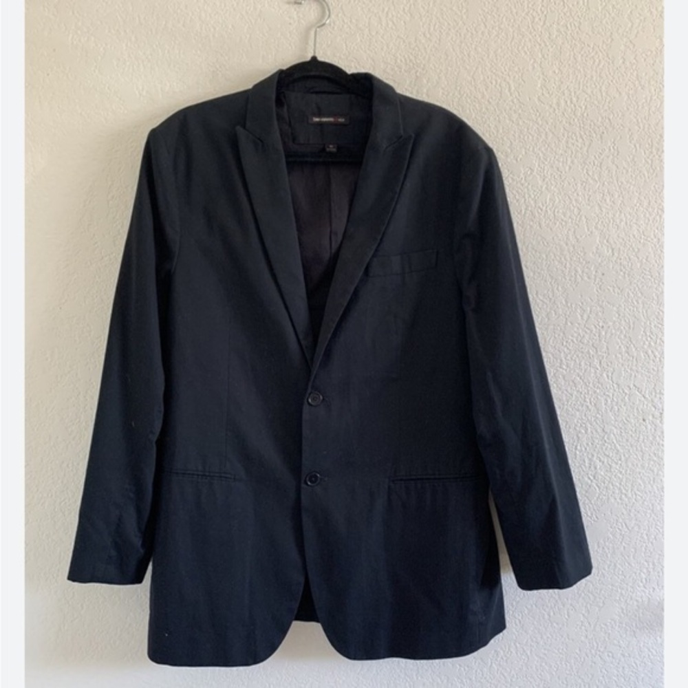 John Varvatos Classic Black Blazer cotton pockets slim peak lapel